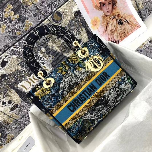 Dior Lady D-Lite Medium Bag In Zodiac Embroidery