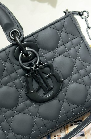 Dior Lady D-Joy Bag in Black Ultramatte Calfskin