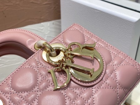 Dior Lady D-Joy Bag In Peony Pink Cannage Lambskin