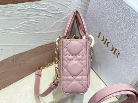 Dior Lady D-Joy Bag In Peony Pink Cannage Lambskin