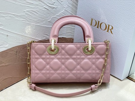 Dior Lady D-Joy Bag In Peony Pink Cannage Lambskin