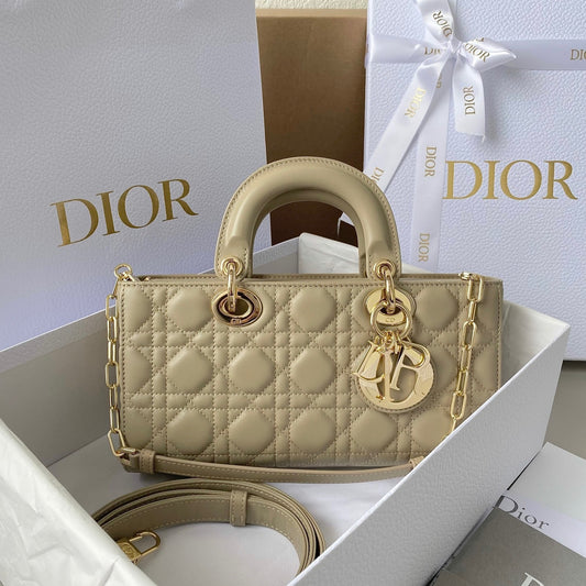 Dior Lady D-Joy Bag In Beige Cannage Lambskin