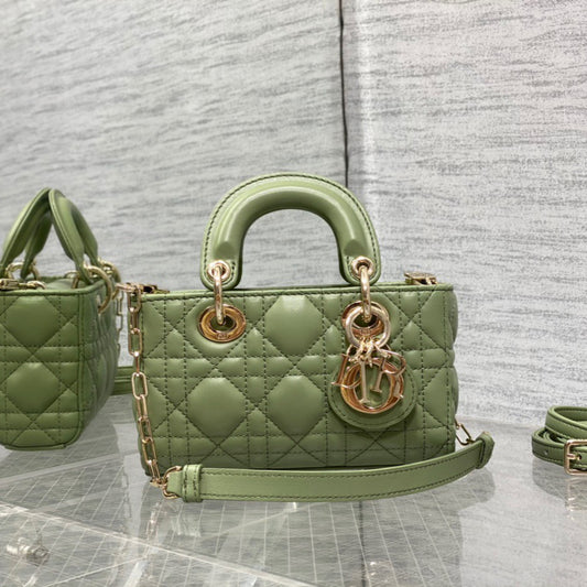 Dior Lady D-Joy Bag In Green Cannage Lambskin