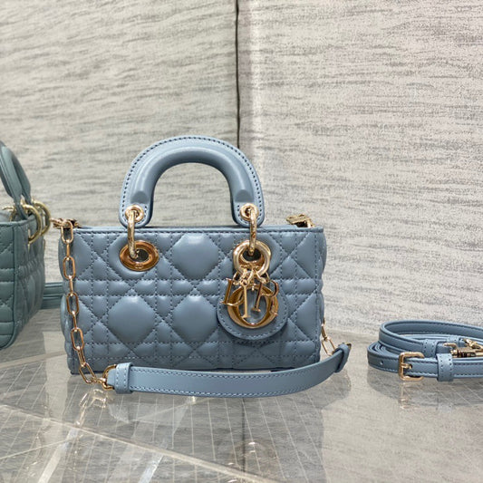 Dior Lady D-Joy Bag In Blue Cannage Lambskin