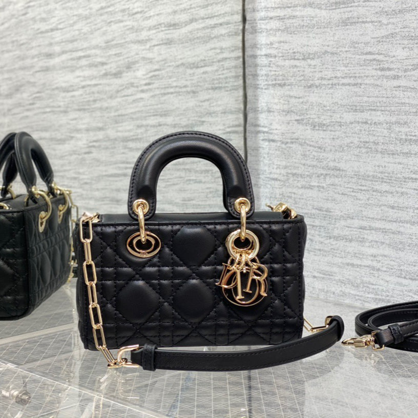 Dior Lady D-Joy Bag In Black Cannage Lambskin