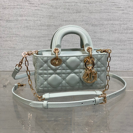 Dior Lady D-Joy Bag In Haze Blue Cannage Lambskin