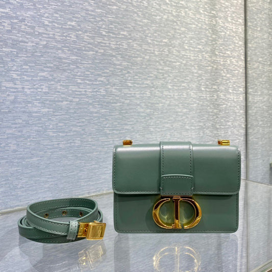 Dior 30 Montaigne Micro Bag In Green Box Calfskin