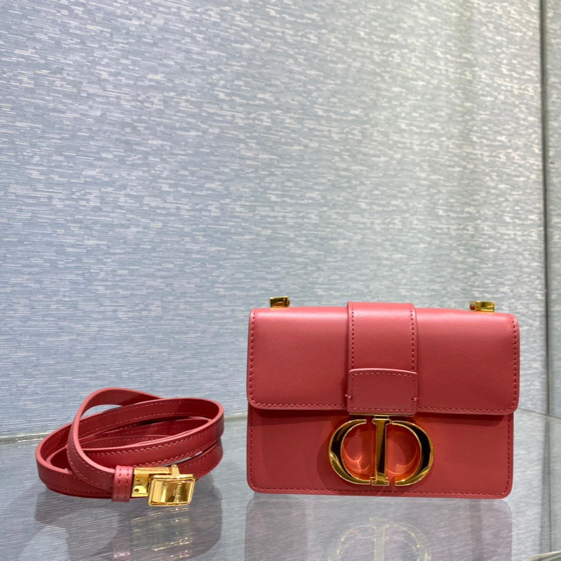 Dior 30 Montaigne Micro Bag In Red Box Calfskin