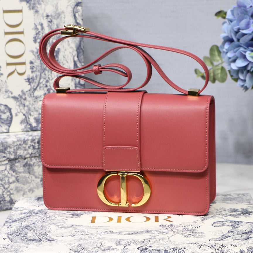 Dior 30 Montaigne Bag In Pomegranate Red Box Calfskin