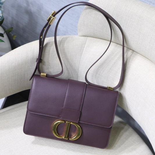 Dior 30 Montaigne Bag In Purple Box Calfskin