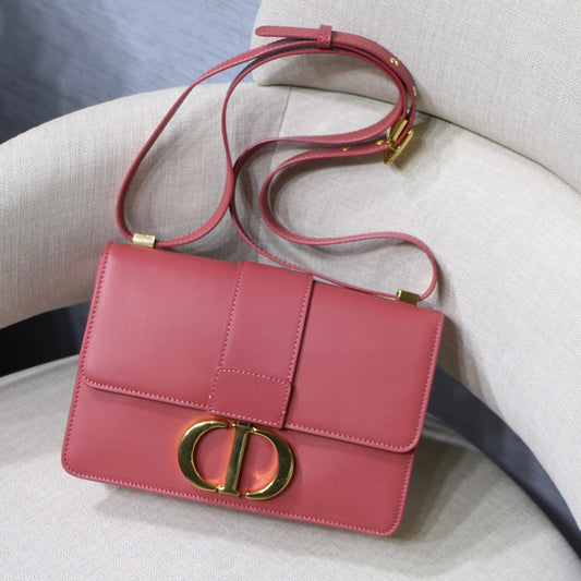 Dior 30 Montaigne Bag In Rose Red Box Calfskin