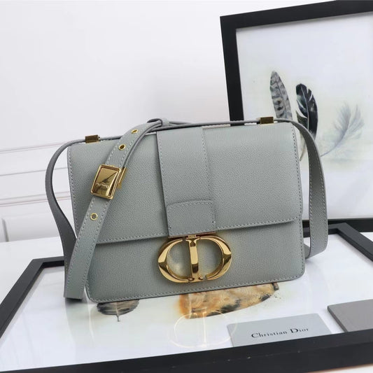 Dior 30 Montaigne Bag In Gray Box Calfskin