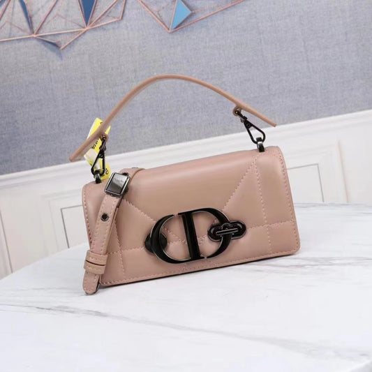 Dior 30 Montaigne Chain Bag With Handle In Pink Lambskin