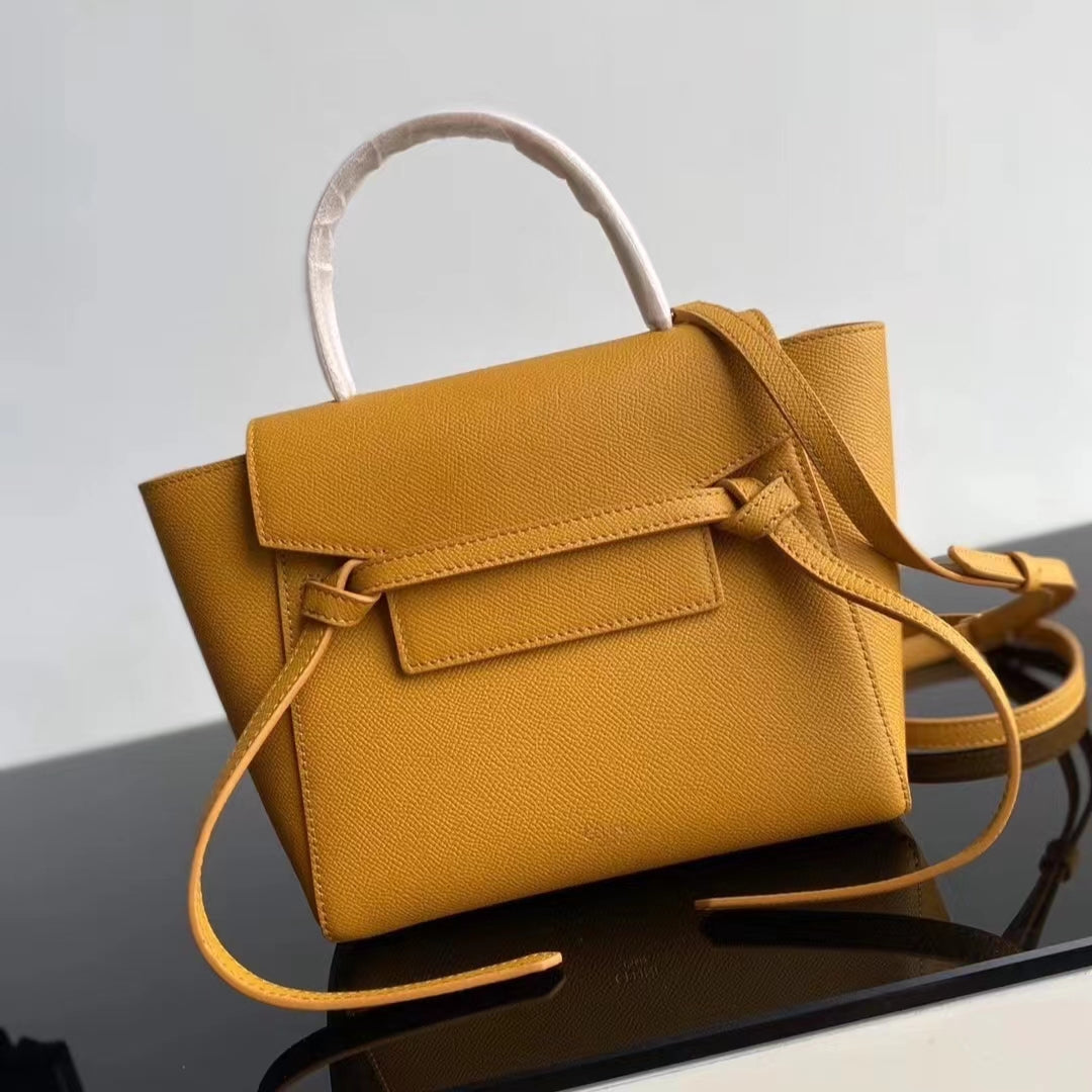 Celine Belt Nano Bag In Golden Grained Calfskin