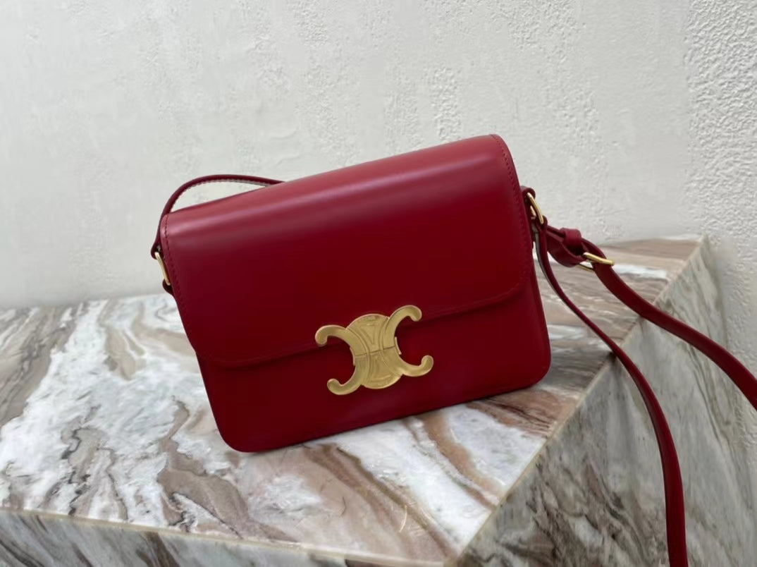 Celine Classic Box Teen Bag In Red Box Calfskin