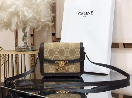 Celine Classic Box Teen Bag In Fabric Patchwork leather Vintage Canvas Box