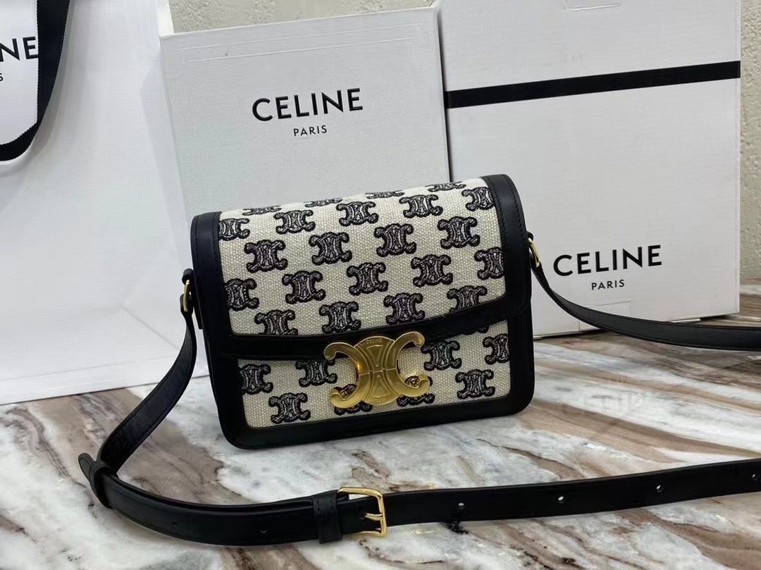 Celine Classic Box Teen Bag In Fabric Patchwork leather Vintage Canvas Box