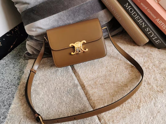 Celine Classic Box Teen Bag In Gold Brown Box Calfskin