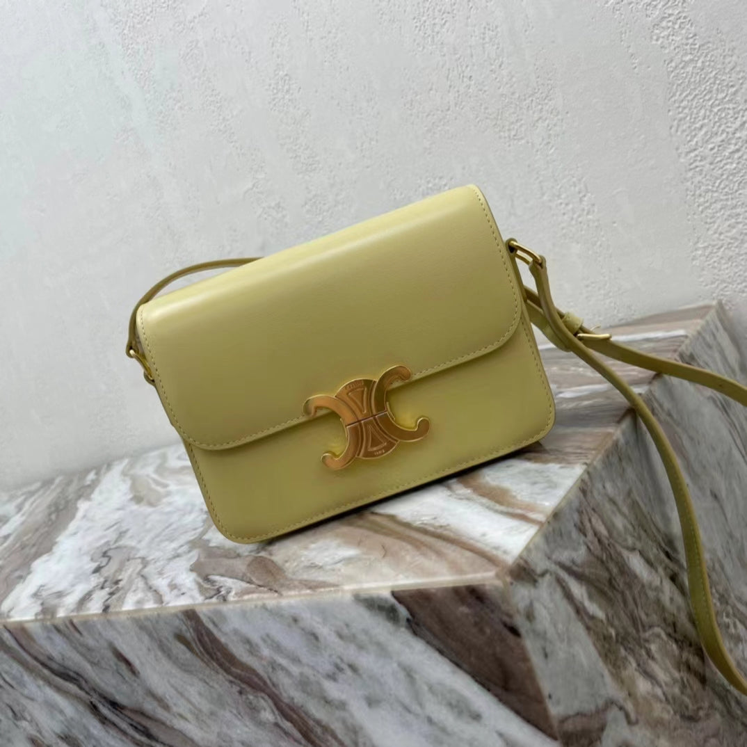 Celine Triomphe Teen Bag In Lime Leather