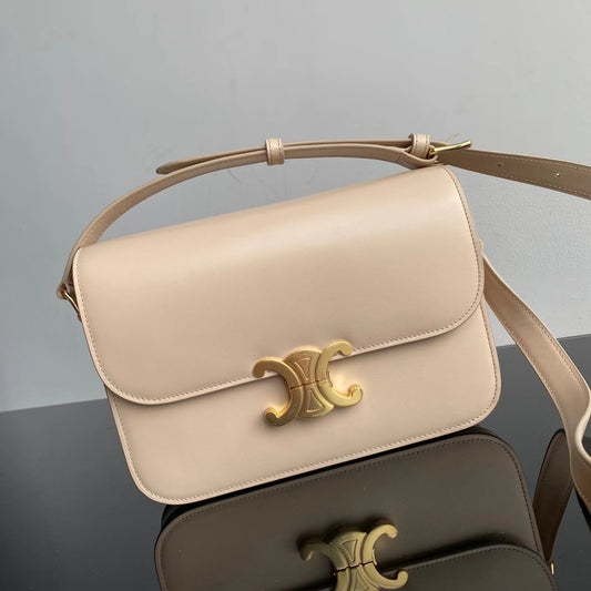 Celine Triomphe Teen Bag In Beige Leather