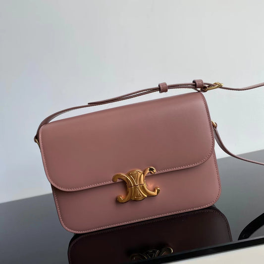 Celine Triomphe Teen Bag In Bean Paste Powder Leather