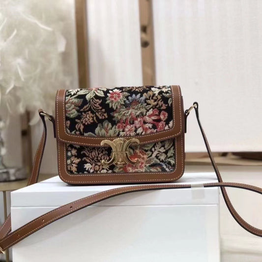 Celine Triomphe Teen Bag In Retro Floral Series