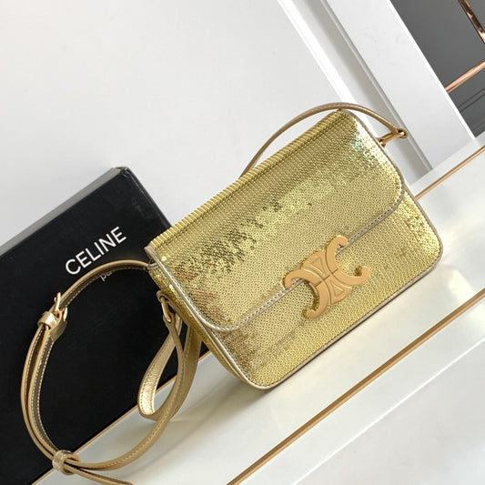 Celine Triomphe Teen Bag In Gold