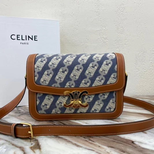 Celine Classic Triomphe Medium Bag In Presbyopic Retro Bag