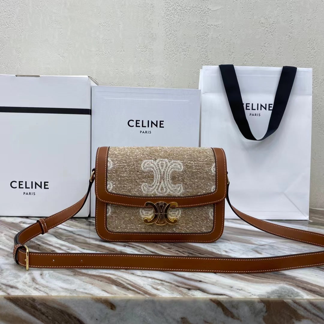 Celine Classic Triomphe Medium Bag In Presbyopic Retro Bag