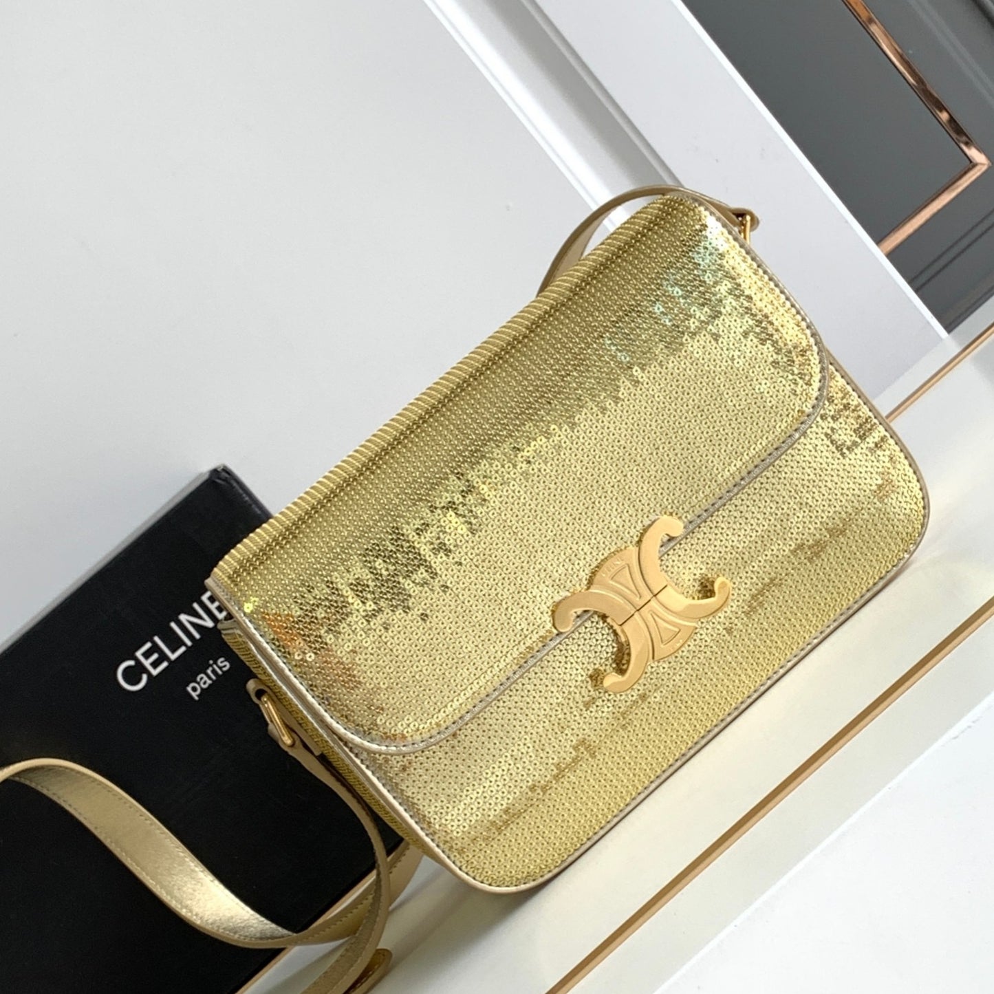 Celine Classic Triomphe Large In Gold