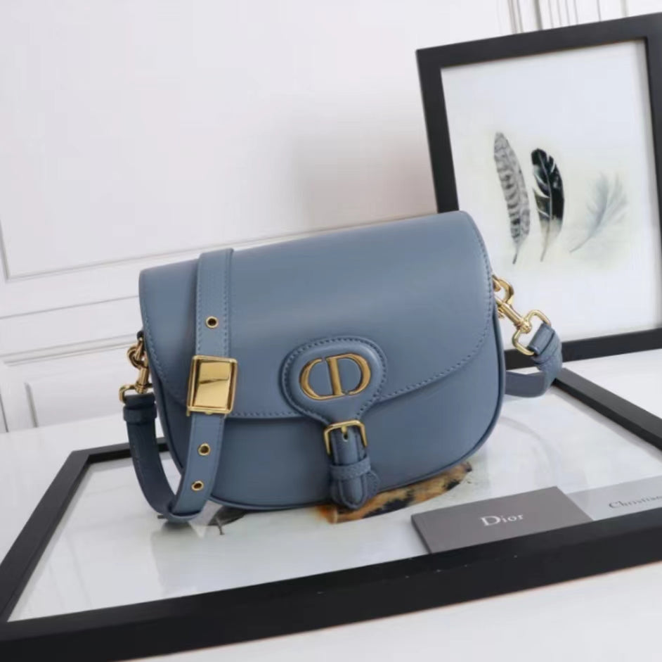 Dior Bobby Medium Bag In Blue Box Calfskin