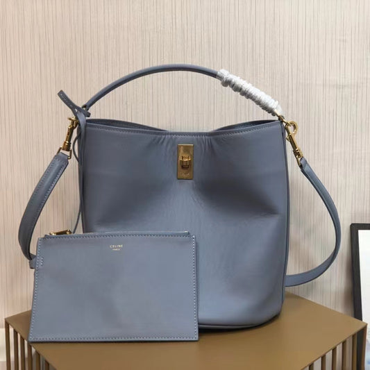 Celine Bucket 16 Bag In Haze Blue Smooth Calfskin