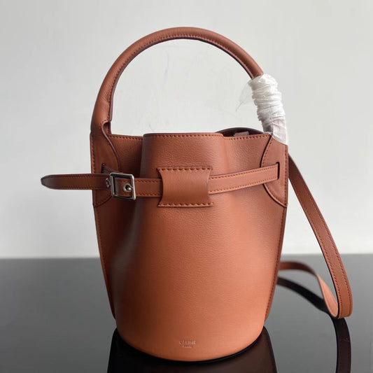 Celine Bucket Nano Bag In Gold Brown Calfskin