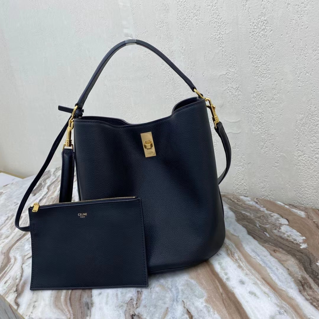 Celine Bucket 16 Bag In Black Smooth Calfskin