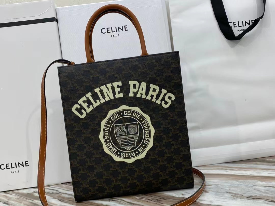 Celine Denim Arc De Triomphe Jacquard Small Tote