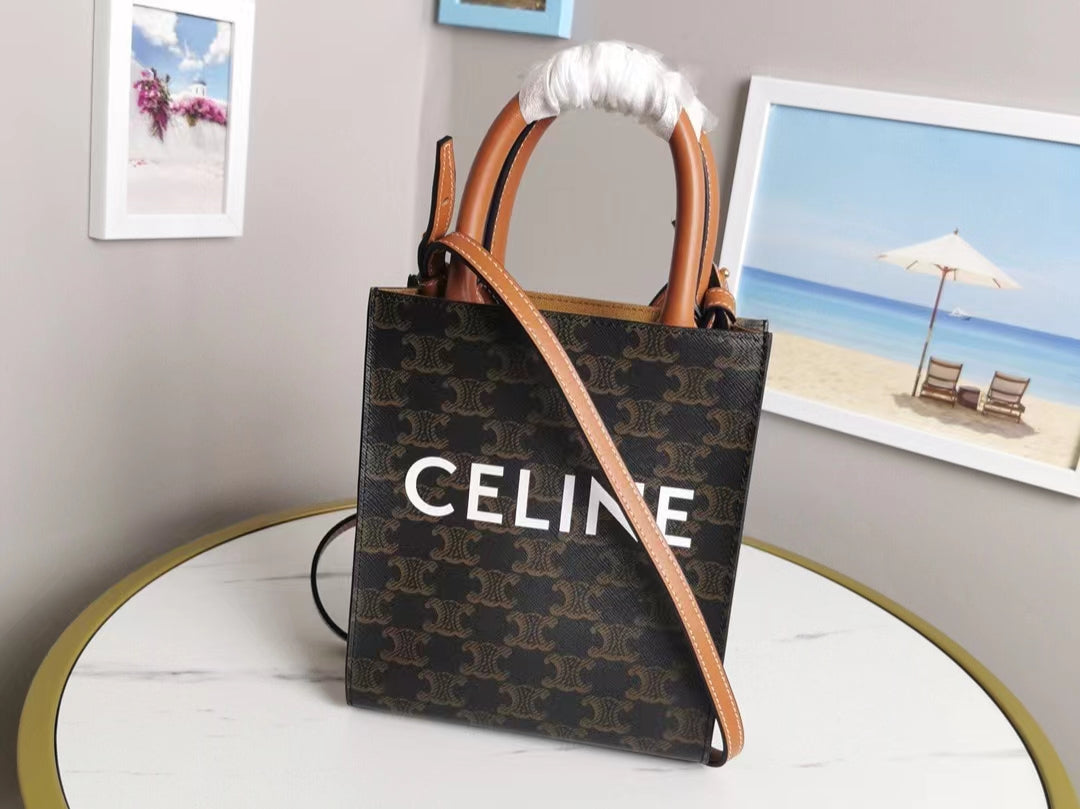 Celine Denim Arc De Triomphe Jacquard Mini Tote