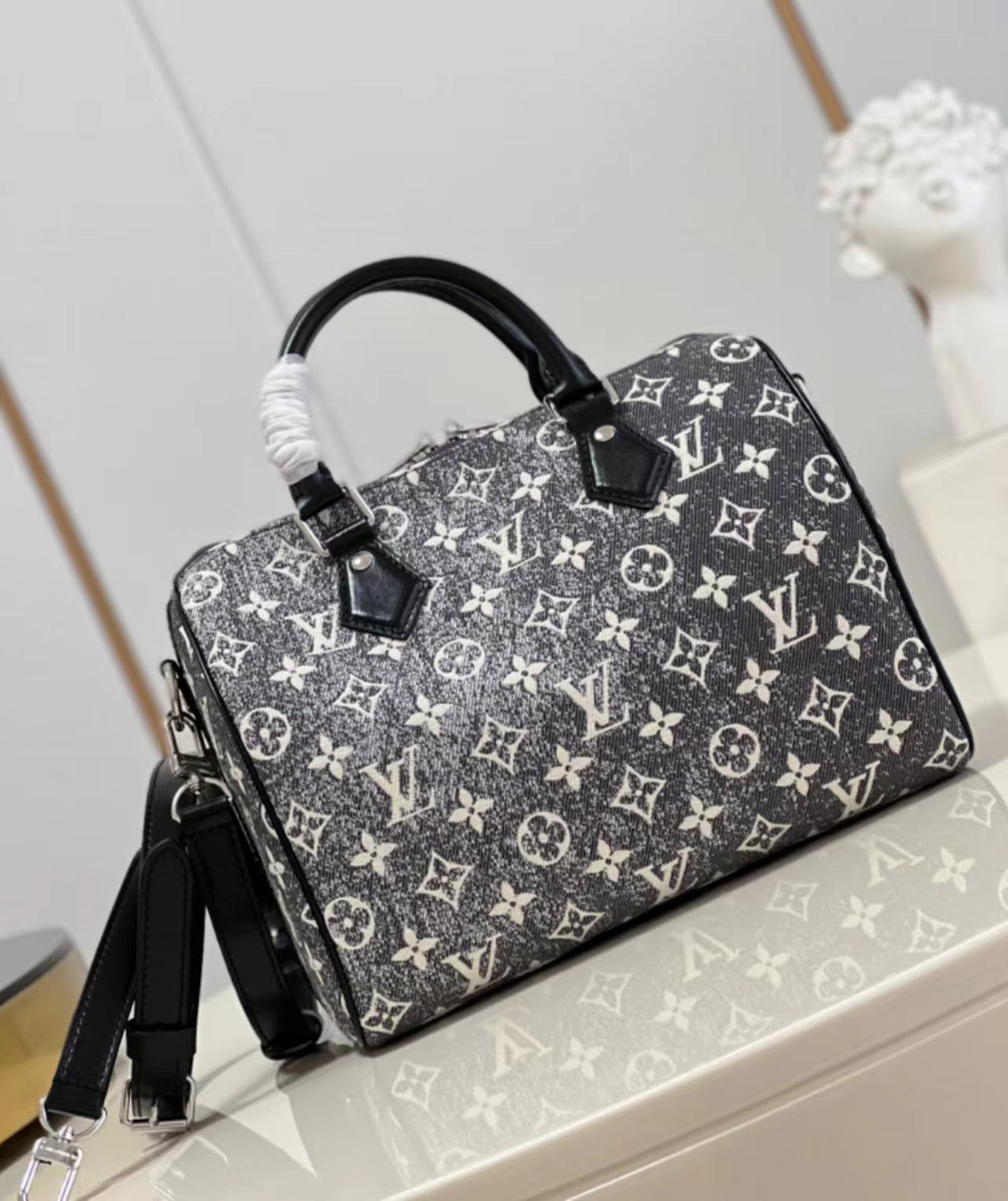 LV Speedy 25 In Black Denim Gradient Series