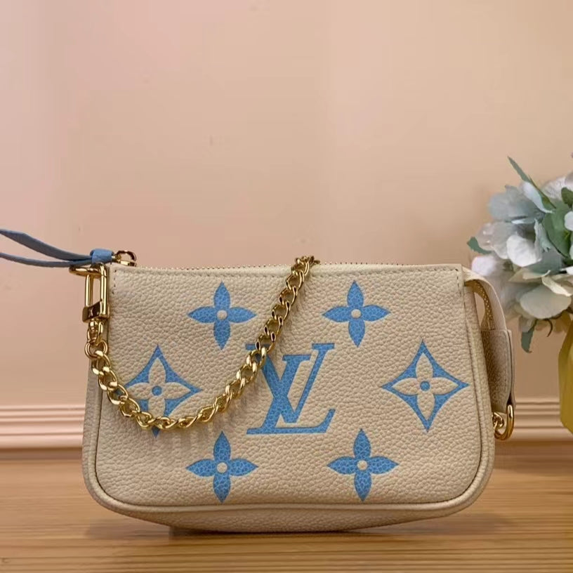 Louis Vuitton Mini Pochette Accessories In Blue Presbyopia