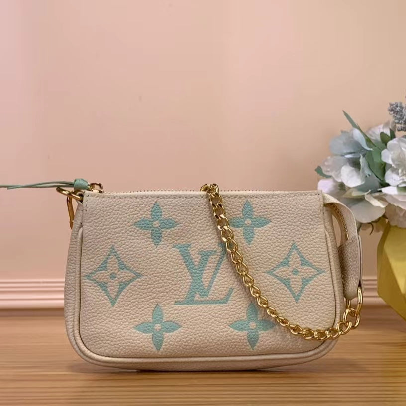 Louis Vuitton Mini Pochette Accessories In Light Blue Presbyopia