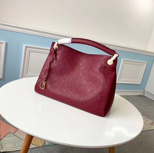 Louis Vuitton Artsy Burgundy Empreinte Leather Shoulder Bag