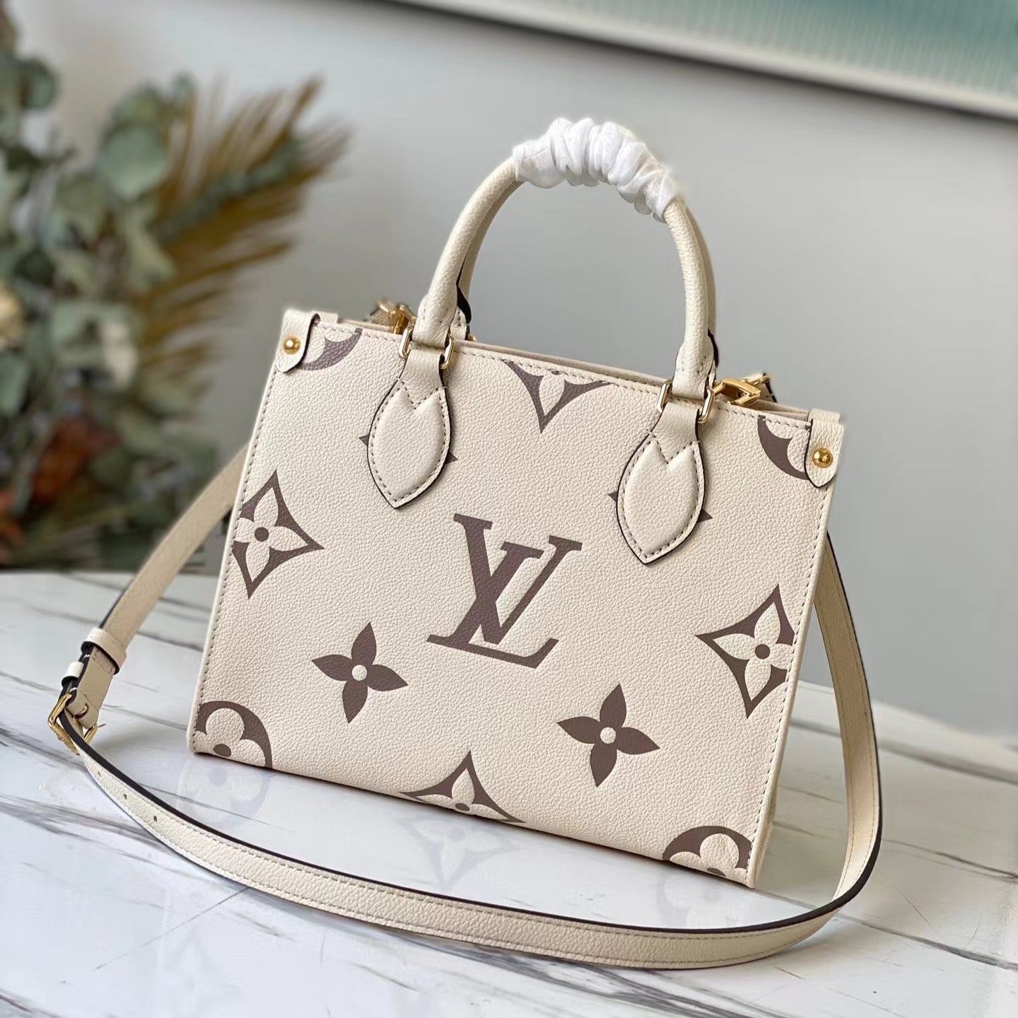 Louis Vuitton Onthego Bags In Beige Embossed