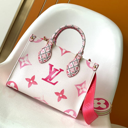 Louis Vuitton Onthego Bags In Pink Embossed Canvas