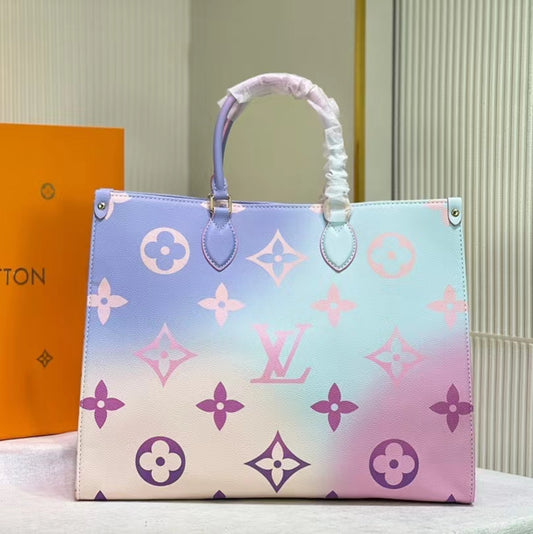 Louis Vuitton Onthego Handbags With Blue-pink Gradient