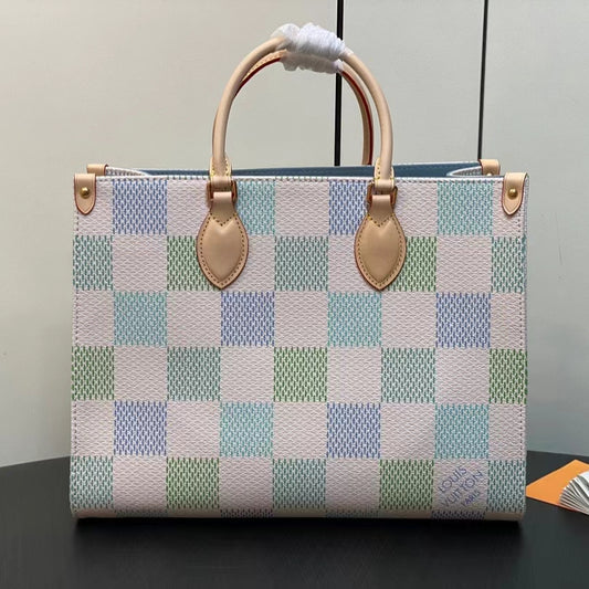 Louis Vuitton Onthego Handbags With Color Checkerboard Series