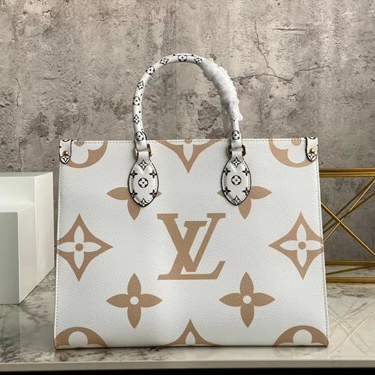 Louis Vuitton Onthego Handbags In Green And White Colorblock Embossed