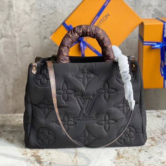 Louis Vuitton Onthego Tote Bag In Black Down Embossed