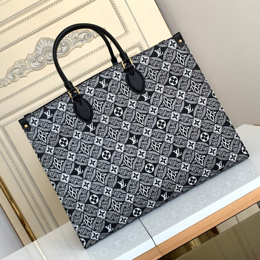 Louis Vuitton Onthego With Black And White  Retro Presbyopic Color Matching Handbags