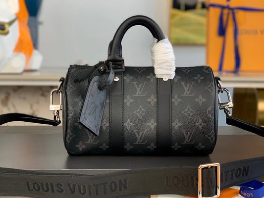 Louis Vuitton Keepall Bandouliere 25 Monogram Embossed Black