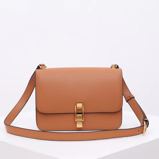 Saint Laurent Le Carre Satchel Bag In Brown Calfskin