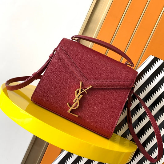 Saint Laurent Large Cassandra Bag In Red Calfskin